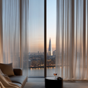 Double width fabric for curtains